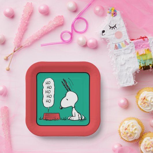 Erdnüsse | Snoopy Ho Ho Ho Food Disc Pappteller (Party)