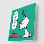Erdnüsse | Snoopy Ho Ho Ho Food Disc Quadratische Wanduhr (Winkel)