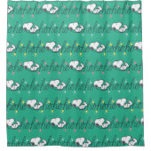 Erdnüsse | Snoopy Ho Ho Ho Weihnachtsmuster Duschvorhang (Vorderseite)