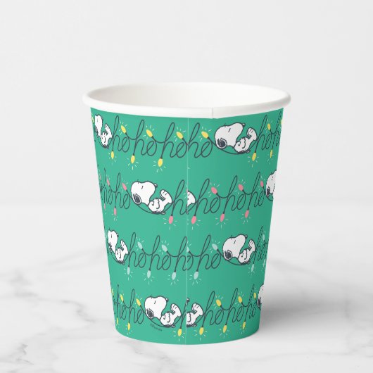 Erdnüsse | Snoopy Ho Ho Ho Weihnachtsmuster Pappbecher (Rechts)
