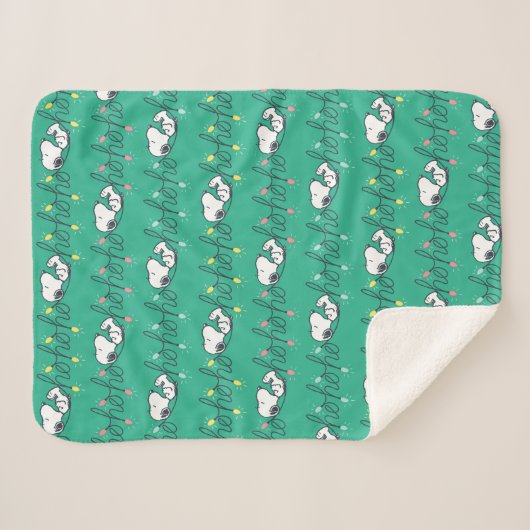 Erdnüsse | Snoopy Ho Ho Ho Weihnachtsmuster Sherpadecke (Vorderseite (Horizontal))