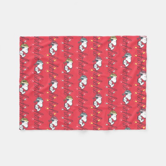 Erdnüsse | Snoopy Holiday Ho Ho Ho Holiday Fleecedecke (Vorderseite (Horizontal))