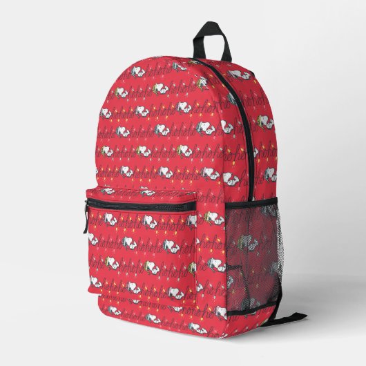 Erdnüsse | Snoopy Holiday Ho Ho Holiday Pattern Bedruckter Rucksack (Rückseitige Ecke Rechts)