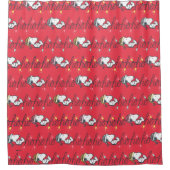 Erdnüsse | Snoopy Holiday Ho Ho Holiday Pattern Duschvorhang (Vorderseite)