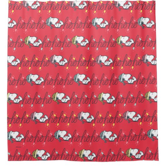 Erdnüsse | Snoopy Holiday Ho Ho Holiday Pattern Duschvorhang (Vorderseite)