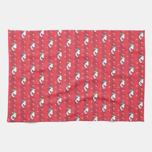 Erdnüsse | Snoopy Holiday Ho Ho Holiday Pattern Geschirrtuch (Horizontal)