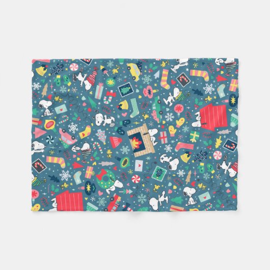 Erdnüsse | Snoopy Holiday Pattern Fleecedecke (Vorderseite (Horizontal))