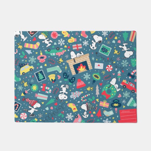 Erdnüsse | Snoopy Holiday Pattern Fußmatte (Vorderseite)