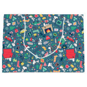Erdnüsse | Snoopy Holiday Pattern Große Geschenktüte (Vorderseite)