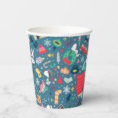 Erdnüsse | Snoopy Holiday Pattern Pappbecher (Rückseite)