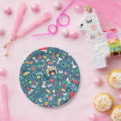 Erdnüsse | Snoopy Holiday Pattern Pappteller (Party)