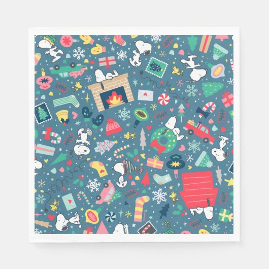 Erdnüsse | Snoopy Holiday Pattern Serviette (Vorderseite)