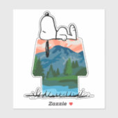 Erdnüsse | Snoopy Hund Sonnenuntergang Ansicht Aufkleber (Blatt)