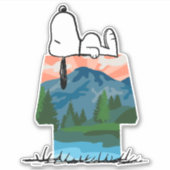 Erdnüsse | Snoopy Hund Sonnenuntergang Ansicht Aufkleber (Vorderseite)