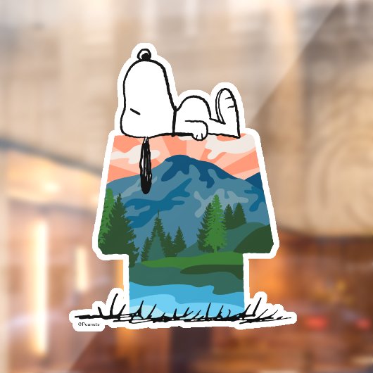 Erdnüsse | Snoopy Hund Sonnenuntergang Ansicht Fensteraufkleber (Blatt 2)