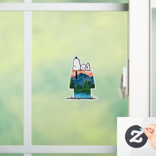 Erdnüsse | Snoopy Hund Sonnenuntergang Ansicht Fensteraufkleber (Zuhause)