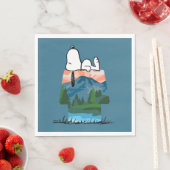 Erdnüsse | Snoopy Hund Sonnenuntergang Ansicht Serviette (Beispiel)