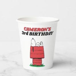 Erdnüsse Snoopy Hundehütte Geburtstag Papiertassen Pappbecher