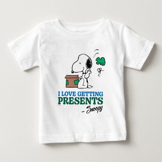 Erdnüsse | Snoopy I Liebe Anbringen von Geschenken Baby T-shirt (Vorderseite)