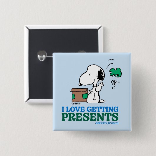 Erdnüsse | Snoopy I Liebe Anbringen von Geschenken Button (Vorne & Hinten)