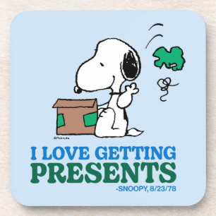 Erdnüsse   Snoopy I Liebe Anbringen von Geschenken Getränkeuntersetzer