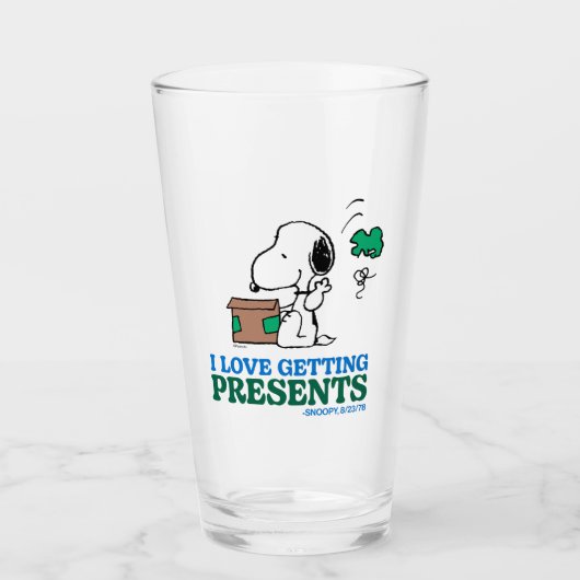 Erdnüsse | Snoopy I Liebe Anbringen von Geschenken Glas (Vorderseite)