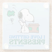 Erdnüsse | Snoopy I Liebe Anbringen von Geschenken Glasuntersetzer (Rückseite)