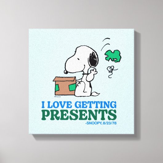 Erdnüsse | Snoopy I Liebe Anbringen von Geschenken Leinwanddruck (Vorderseite)