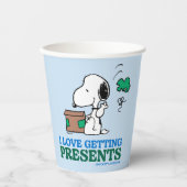 Erdnüsse | Snoopy I Liebe Anbringen von Geschenken Pappbecher (Vorderseite)