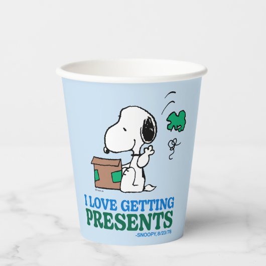 Erdnüsse | Snoopy I Liebe Anbringen von Geschenken Pappbecher (Vorderseite)