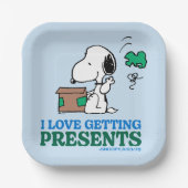 Erdnüsse | Snoopy I Liebe Anbringen von Geschenken Pappteller (Vorderseite)