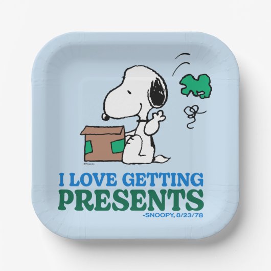Erdnüsse | Snoopy I Liebe Anbringen von Geschenken Pappteller (Vorderseite)