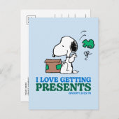 Erdnüsse | Snoopy I Liebe Anbringen von Geschenken Postkarte (Vorne/Hinten)