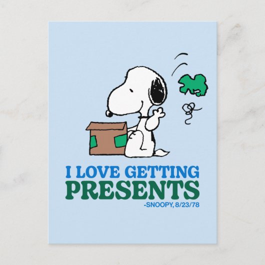 Erdnüsse | Snoopy I Liebe Anbringen von Geschenken Postkarte (Vorderseite)
