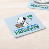 Erdnüsse | Snoopy I Liebe Anbringen von Geschenken Rechteckiger Pappuntersetzer (angewinkelt)