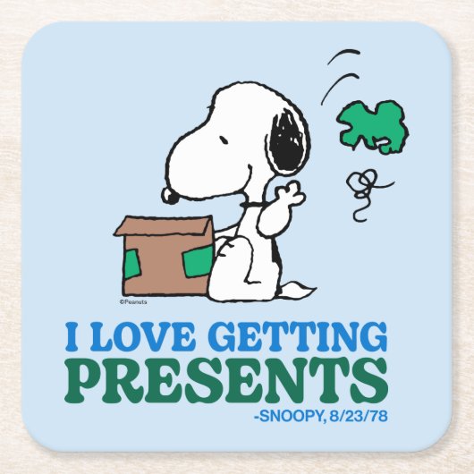 Erdnüsse | Snoopy I Liebe Anbringen von Geschenken Rechteckiger Pappuntersetzer (Vorderseite)