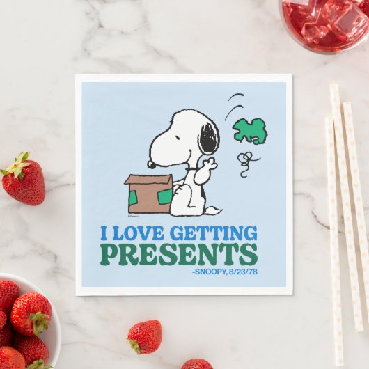 Erdnüsse | Snoopy I Liebe Anbringen von Geschenken Serviette (Beispiel)