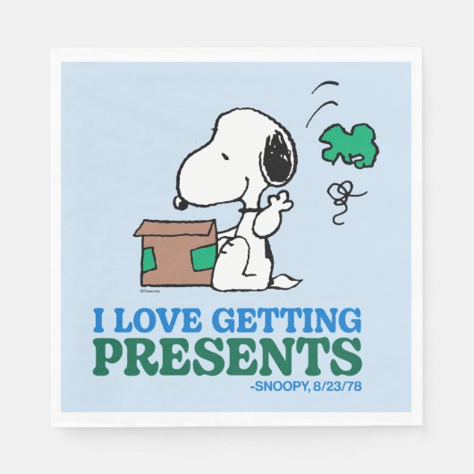 Erdnüsse | Snoopy I Liebe Anbringen von Geschenken Serviette (Vorderseite)
