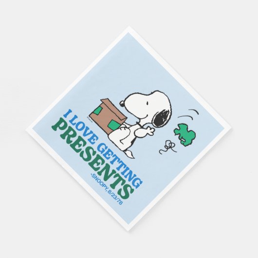 Erdnüsse | Snoopy I Liebe Anbringen von Geschenken Serviette (Ecke)