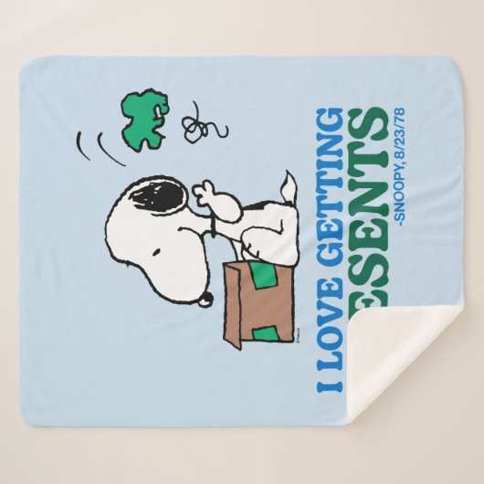 Erdnüsse | Snoopy I Liebe Anbringen von Geschenken Sherpadecke (Vorderseite (Horizontal))