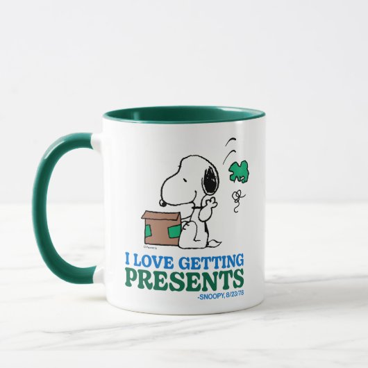 Erdnüsse | Snoopy I Liebe Anbringen von Geschenken Tasse (Links)