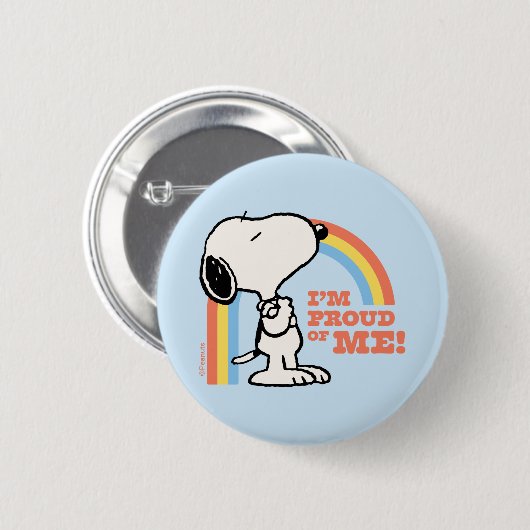Erdnüsse | Snoopy Ich bin stolz auf mich Button (Vorne & Hinten)