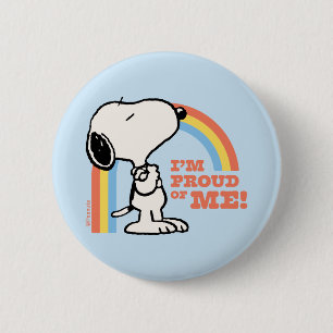 Erdnüsse Snoopy Ich bin stolz auf mich Button