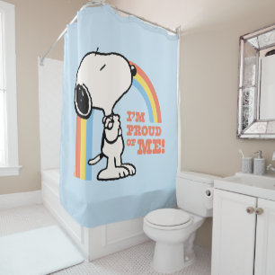 Erdnüsse   Snoopy Ich bin stolz auf mich Duschvorhang