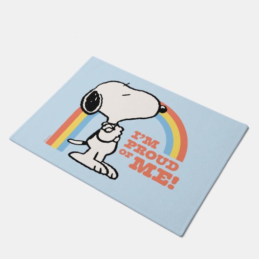 Erdnüsse | Snoopy Ich bin stolz auf mich Fußmatte (Schrägansicht)