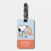 Erdnüsse | Snoopy Ich bin stolz auf mich Gepäckanhänger (Rückseite vertikal)