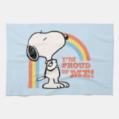 Erdnüsse | Snoopy Ich bin stolz auf mich Geschirrtuch (Horizontal)