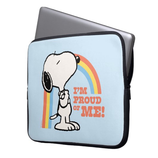 Erdnüsse | Snoopy Ich bin stolz auf mich Laptopschutzhülle (Vorderseite Links)