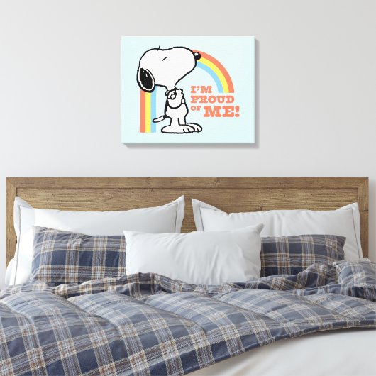 Erdnüsse | Snoopy Ich bin stolz auf mich Leinwanddruck (Insitu (Schlafzimmer))