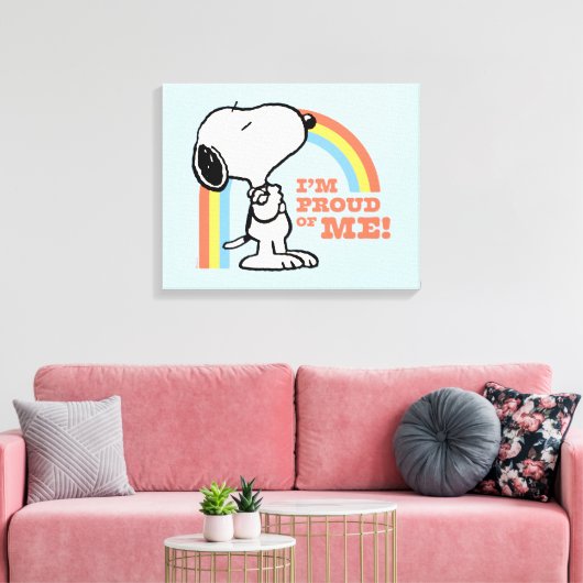 Erdnüsse | Snoopy Ich bin stolz auf mich Leinwanddruck (Insitu (Wohnzimmer))